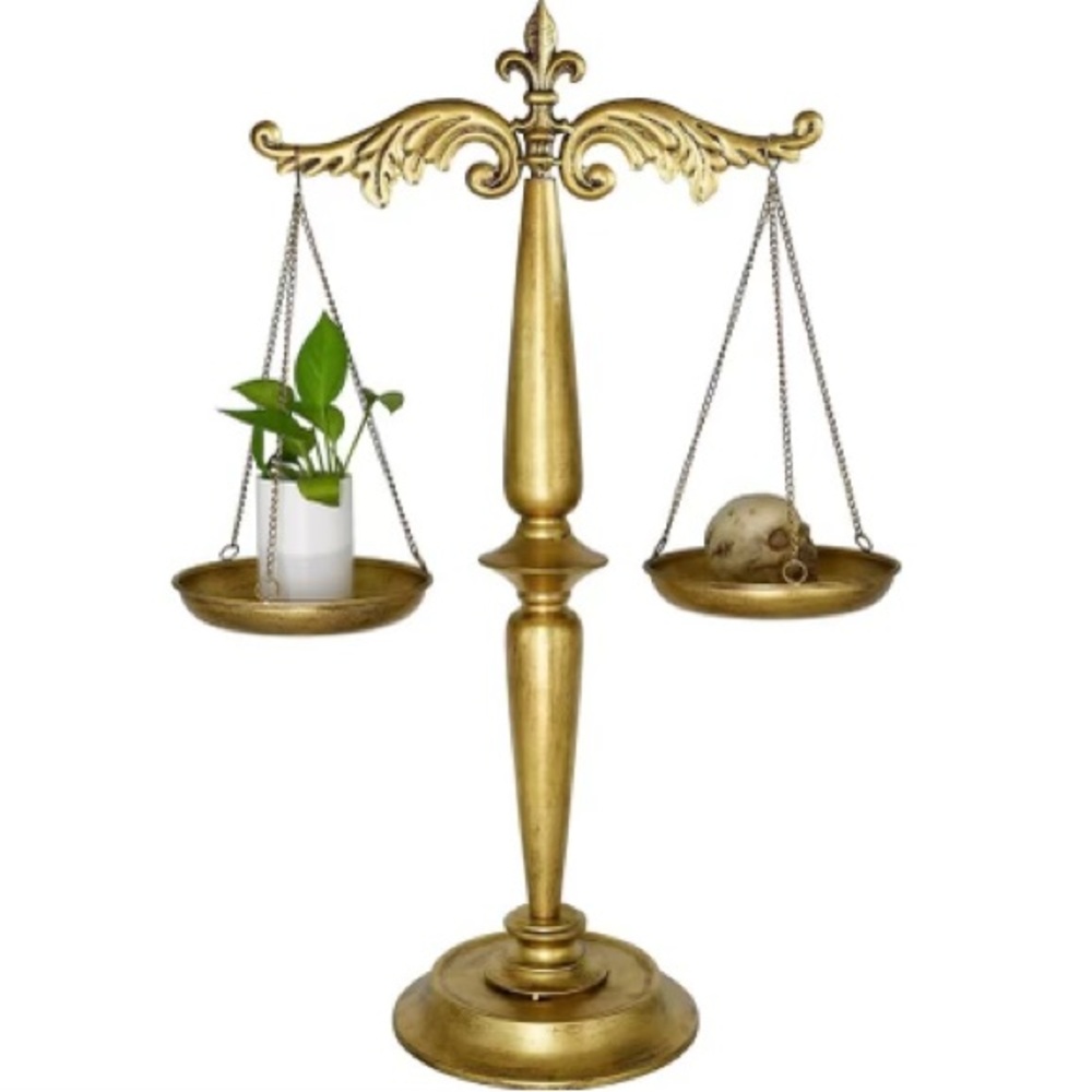 Owlgift Large Metal Jewelry Tower Organizer, Lawyer Scale of Justice